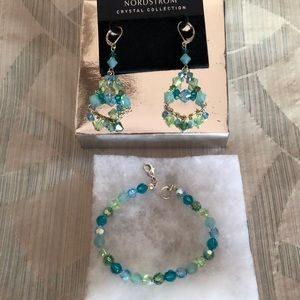 Earrings and bracelet set